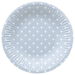 Talerz jednorazowy Paw Dots Light Blue śr. 180mm 8 szt (PPD8002205)