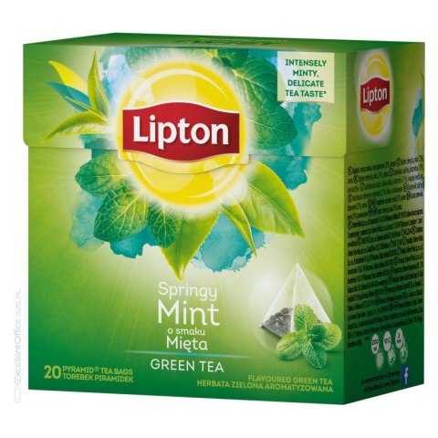 Herbata Lipton Piramidki Zielona z Miętą | 20 szt