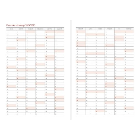 Kalendarz nauczyciela książkowy (terminarz) A5TN078B- 2024/2025 A5 PCV bezbarwny A5 Wydawnictwo Wokół Nas (GRAFITTI)