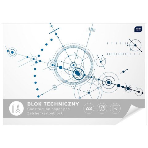 Blok techniczny A3 biały 170g 10k Interdruk (BLTA3)