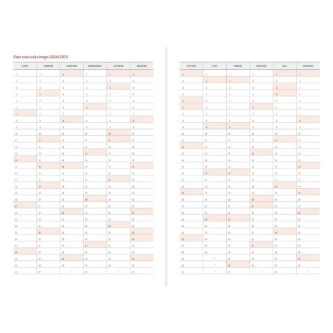 Kalendarz nauczyciela książkowy (terminarz) B5TN060B- 2024/2025 B5 PCV bezbarwny B5 Wydawnictwo Wokół Nas (motyle)