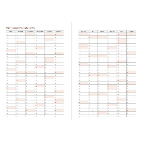 Kalendarz nauczyciela książkowy (terminarz) B6TN089B- 2024/2025 B6PCV bezbarwny B6 Wydawnictwo Wokół Nas (EKO)
