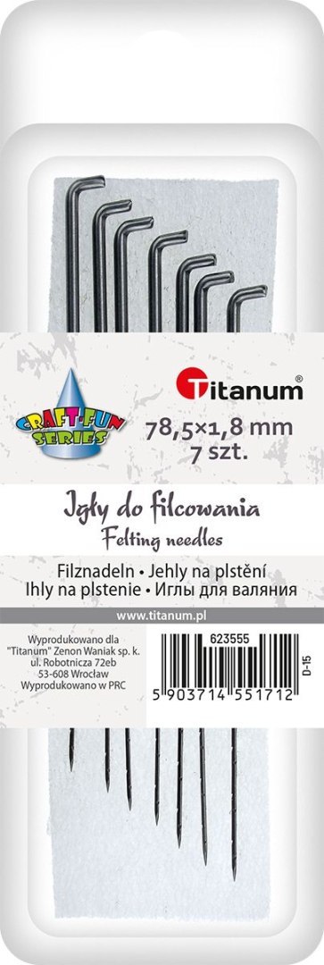 Igły Titanum Craft-Fun Series IGŁY do filcowania metal 7 sztuk