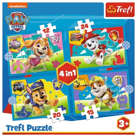 Puzzle Paw Patrol Biegnące Pieski 4w1 el. Trefl (34628)