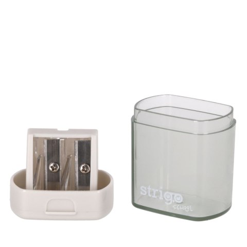 Temperówka z pojemnikiem na 2 grubości oł.i kredek mix plastik Strigo (SSC389)