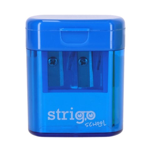 Temperówka z pojemnikiem na 2 grubości oł.i kredek mix plastik Strigo (SSC389)