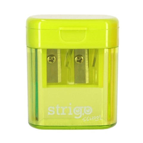 Temperówka z pojemnikiem na 2 grubości oł.i kredek mix plastik Strigo (SSC389)