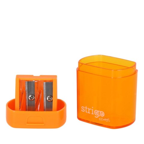 Temperówka z pojemnikiem na 2 grubości oł.i kredek mix plastik Strigo (SSC389)