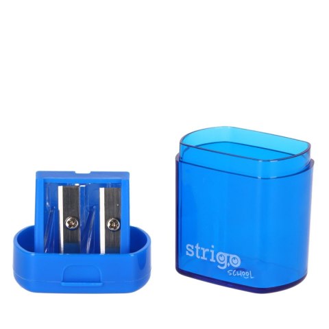 Temperówka z pojemnikiem na 2 grubości oł.i kredek mix plastik Strigo (SSC389)