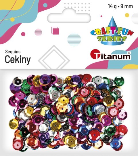 Cekiny Titanum Craft-Fun Series okrągłe kolorowe 14g (CO041)