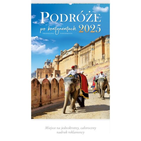 Kalendarz ścienny PODRÓŻE PO KONTYNENTACH WIELOPLANSZOWY 12K 320mm x 470mm Lucrum (RW11)