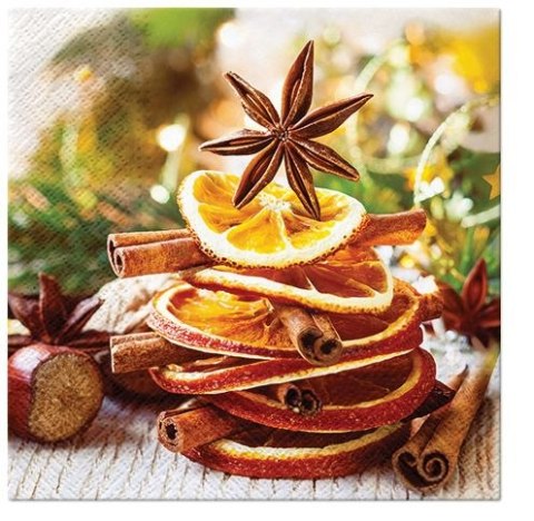 Serwetki Paw Lunch BN Christmas fruit mix nadruk bibuła [mm:] 330x330 (SDL233300)