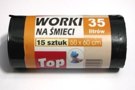 Worek na śmieci Amaks kolor: czarny 35L 15 szt (WRK35CZA)