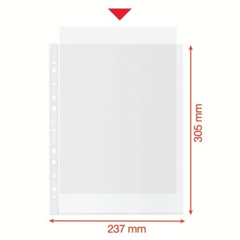 Koszulki na dokumenty Recycled Maxi groszkowa A4 kolor: bezbarwny typu U 100 mic. Esselte (627504)