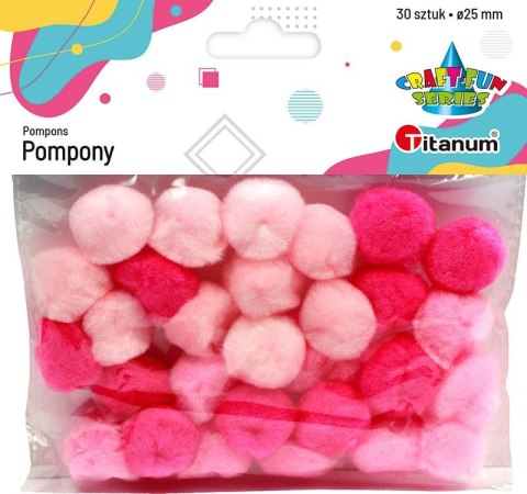 Pompony Titanum Craft-Fun Series różowe 30 szt (21006)