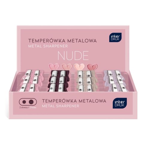 Temperówka NUDE podwójna z pojemnikiem 5902277346568 mix plastik Interdruk