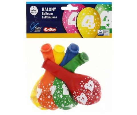 Balon gumowy Z NADRUKIEM 5 szt mix 300mm 12cal Godan (GS110/4)