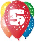 Balon gumowy Z NADRUKIEM 5 szt mix 300mm 12cal Godan (GS110/5)