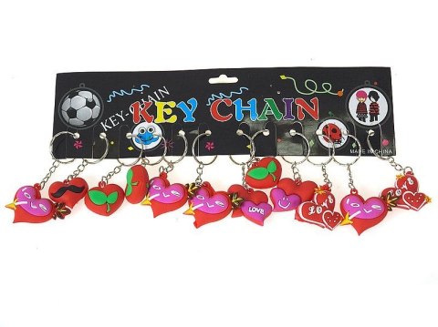 Brelok serce, karta 12szt. Adar (571402)