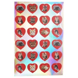 Naklejka (nalepka) serca z kotami Arpex (WA3834)