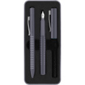 ZESTAW PREZENTOWY GRIP PIÓRO WIECZNE + DŁUGOPIS DAPPLE GRAY OPAKOWANIE METALOWE FABER-CASTELL