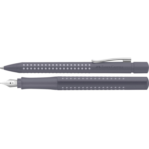 ZESTAW PREZENTOWY GRIP PIÓRO WIECZNE + DŁUGOPIS DAPPLE GRAY OPAKOWANIE METALOWE FABER-CASTELL