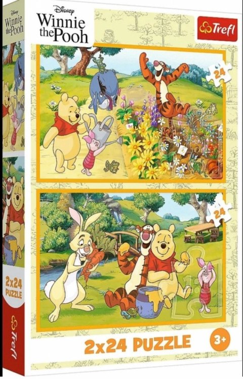 Puzzle Kubuś Puchatek Dzień w ogrodzie 2x24 el. Trefl (34436)