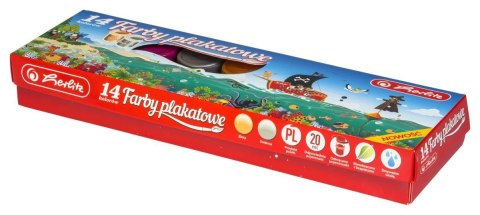 Farby plakatowe 9567207 kolor: różne 20ml 12+2 kolor. Herlitz (300022621)