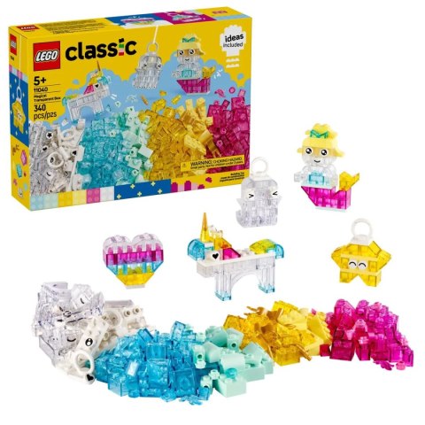 Klocki konstrukcyjne Classic Magiczny zestaw z przezroczystymi klockami Lego (11040)