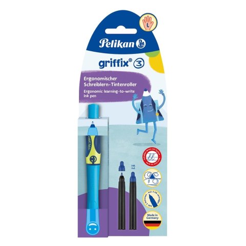 Pióro kulkowe Dla Leworęcznych Griffix 820479 niebieskie wkład niebieskie Pelikan (400195785)
