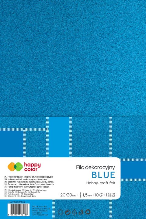 Filc Happy Color kolor: niebieski 10 ark. [mm:] 200x300 (HA 7150 2030-3)