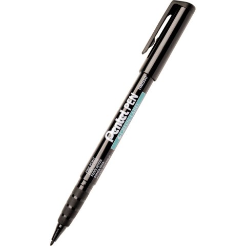 Marker permanentny wkład czarny płaska/szpic końcówka Pentel