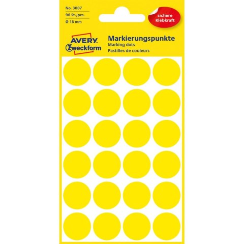 Etykieta do oznaczania żółta kropki 18mm żółty [mm:] 18 Zweckform (3007)