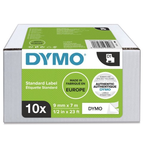 Taśma Dymo D1 9mm x 7m biała/czarny nadruk