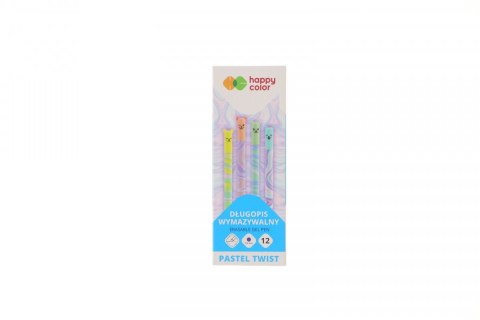 Długopis wymazywalny Pastel Twist (Uszaki), wkład niebieski 0,5mm Happy Color (HA 4120 02PT-3)