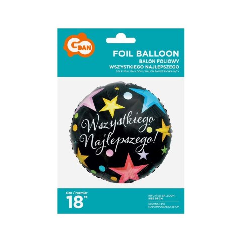 Balon foliowy Wszystkiego najlepszego 18cali 18cal Godan (FG-ODWN)