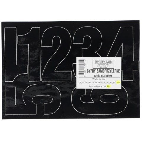 Cyfry samoprzylepne czarne Farro
