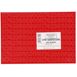 Cyfry samoprzylepne czerwone Farro