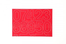 Cyfry samoprzylepne czerwone Farro