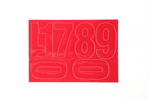 Cyfry samoprzylepne czerwone Farro