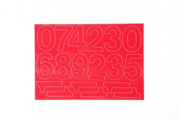 Cyfry samoprzylepne czerwone Farro