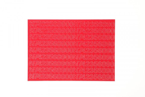 Cyfry samoprzylepne czerwone Farro