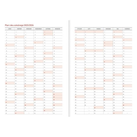 Kalendarz nauczyciela książkowy (terminarz) PCV EKO bezbarwny B6 Wydawnictwo Wokół Nas (A5TN089B)