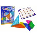 Układanka Tangram 7 Magnetycznych Klocków Puzzle Kolorowe Lean (14113)