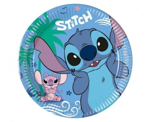Talerz jednorazowy Stitch & Angel papier śr. 200mm 8 szt Godan (96938)