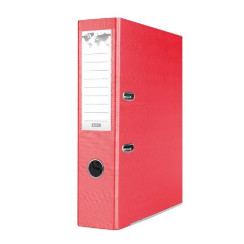 Segregator dźwigniowy z szyną A4 75mm czerwony Basic (21024221-04)
