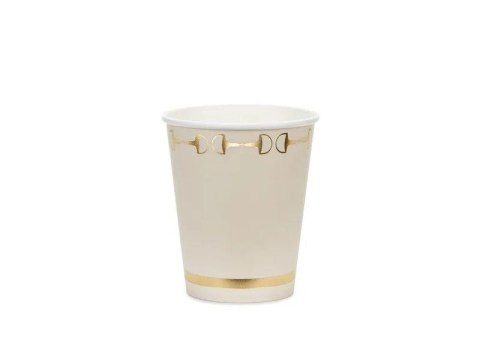 Kubek jednorazowy Strzemiona, beż papier 220ml Partydeco (KPP99-EU1)