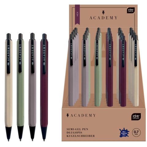 Długopis Academy HEX gripem wkład niebieski 0,7mm Interdruk (żelowy)