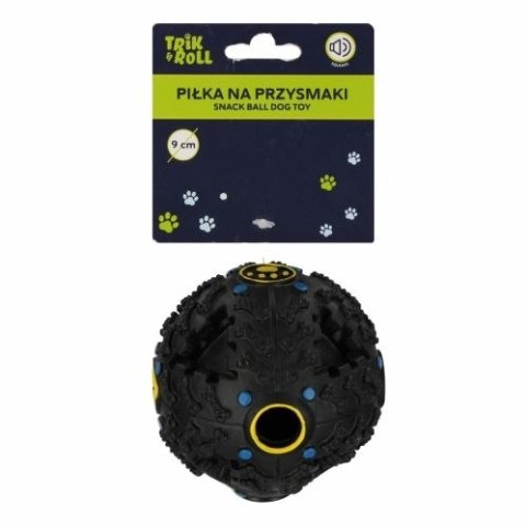 Gadżet Piłka dla psa z dźwiękiem 9cm na przysmaki czarna Trik Roll (560874)