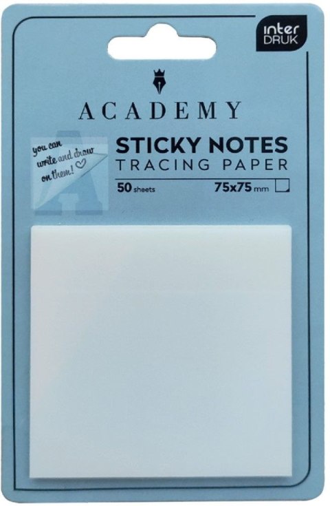 Notes samoprzylepny (karteczki) PRZEŹROCZYSTE FROST biały Academy